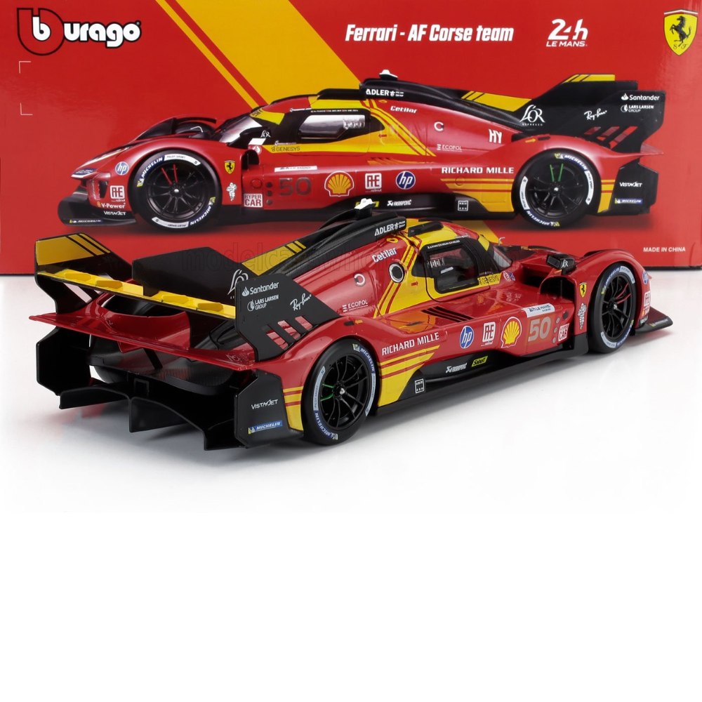Bburago 1/18 – Ferrari 499P #50 Winner 24h Le Mans 2024 – AF Corse