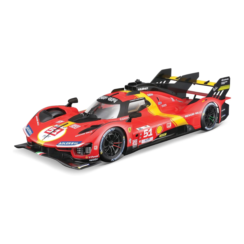 Burago 1/18 – Ferrari 499P AF Corse n°51 Vainqueur 24h du Mans 2023 – PIER GUIDI - CALADO - GIOVINAZZI