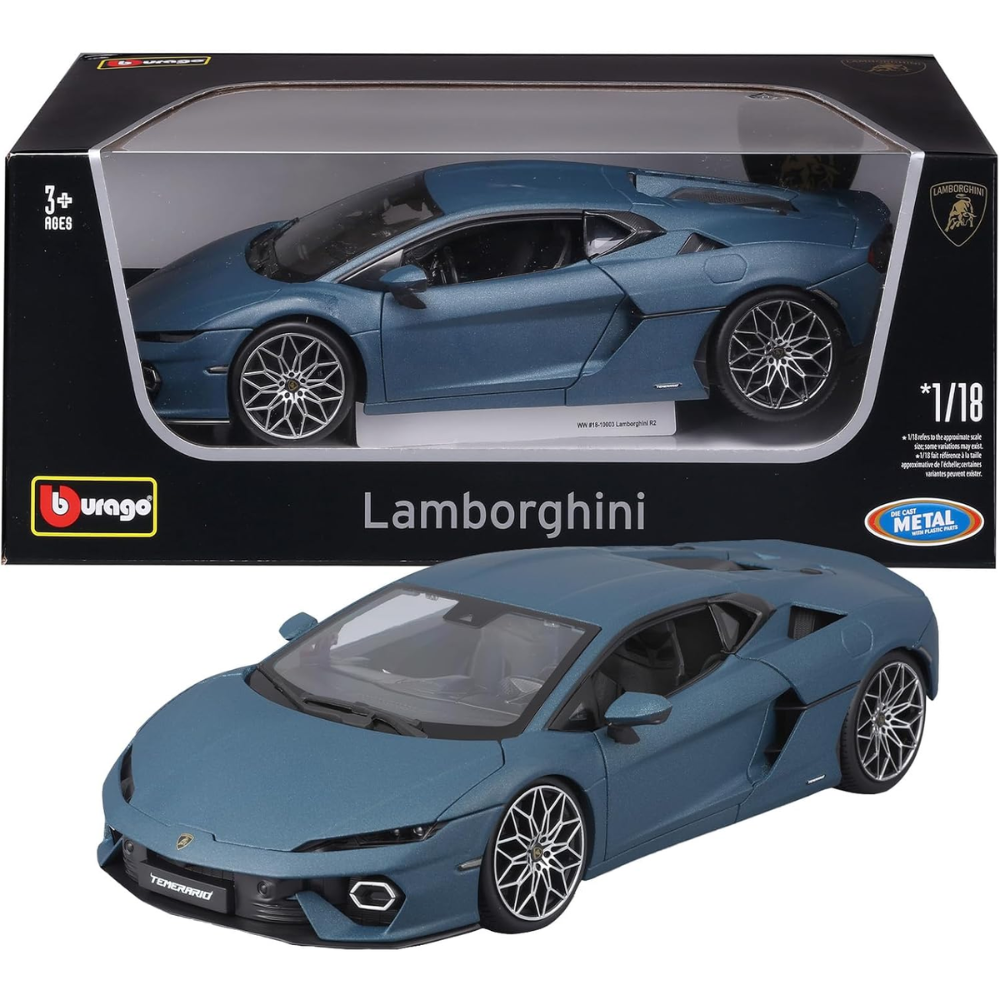Burago 1/18 – Lamborghini Temerario – Bleu mat – 2024